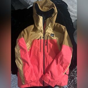 Women's Coral and Tan Ski Jacket